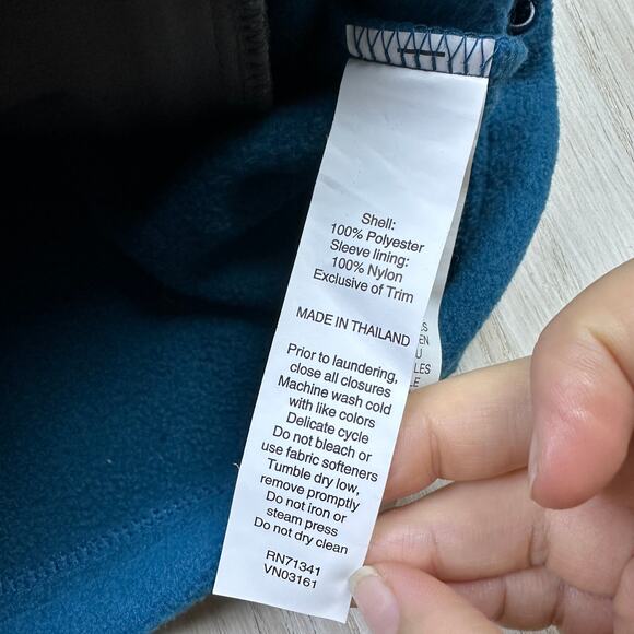 LL Bean Blue Fleece Outdoor Hiking Full Zip Hoodless Sweater Jacket Men's XL - Picture 11 of 16